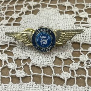 Gold and Blue Winged Brooch